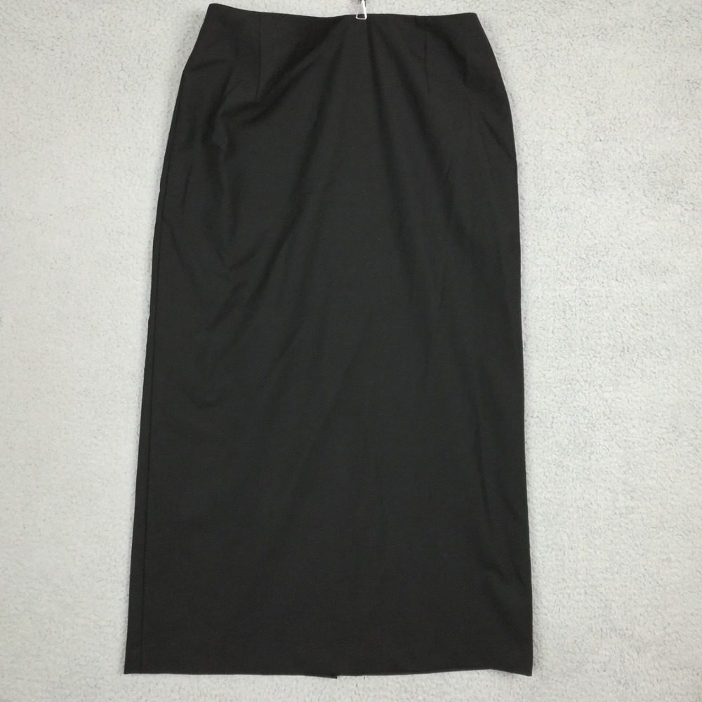 Eddie Bauer Womens Skirt Pencil Wool Blend Black Maxi Stretch 12